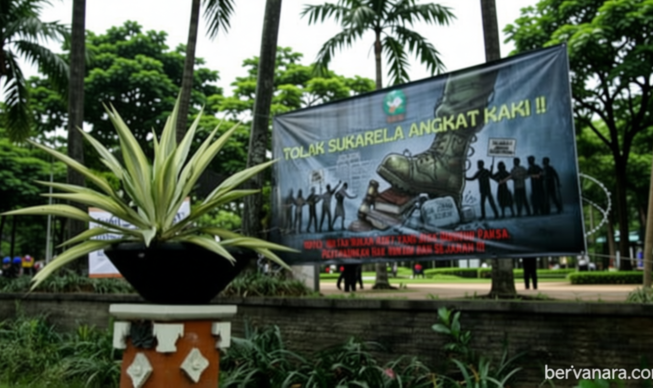 Important Visit: Kondisi Hotel Sultan Jelang Dieksekusi, Penuh Banner Penolakan Hingga Terpasang Kawat Berduri