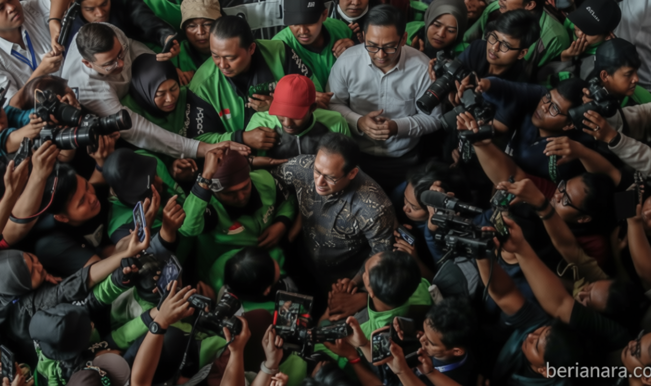 Visit Agenda: Lensa Berbicara: Potret Dukungan untuk Nadiem Makarim di Sidang Putusan, Driver Ojol Setia Menunggu