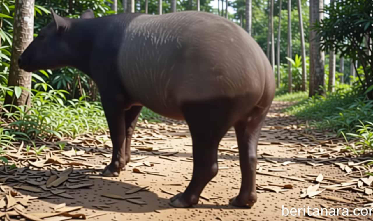 Tapir di Lampung Ditombak – Disembelih Lalu Dagingnya Dibagi ke Warga, 4 Orang Ditangkap 2 Buron