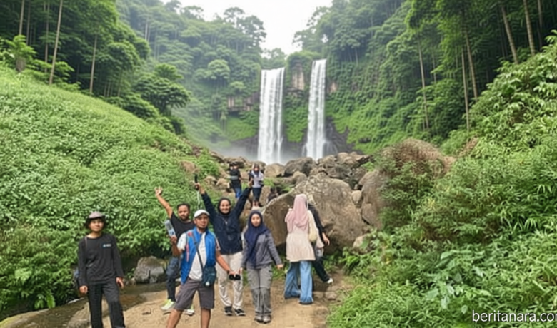 Historic Moment: Libur Sekolah Dongkrak Kunjungan Air Terjun Tretes Jombang hingga 80 Persen