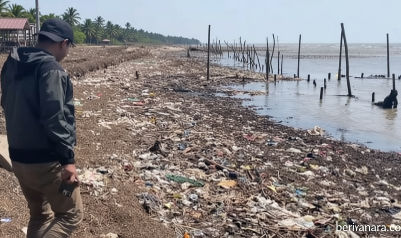 Pantai Lestari Pati Berubah Jadi Lautan Sampah, Limbah Industri Tutupi Garis Pantai