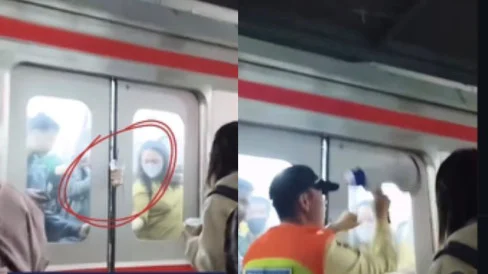 Viral Video Penumpang KRL Tangannya Kejepit Pintu, Netizen Malah Salfok Sama Barang yang Digenggam